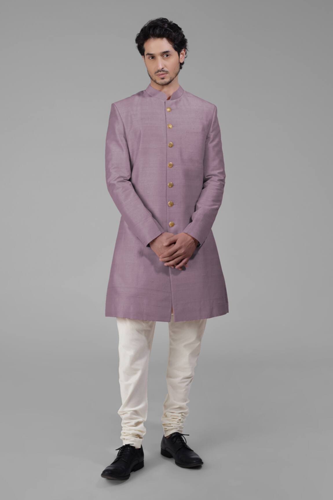 Talking Threads Silk Sherwani Churidar Set