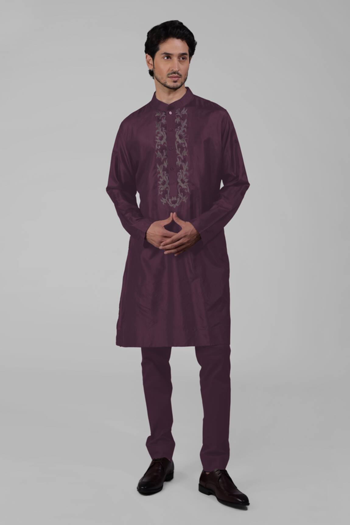 Talking Threads Floral Embroidered Placement Kurta