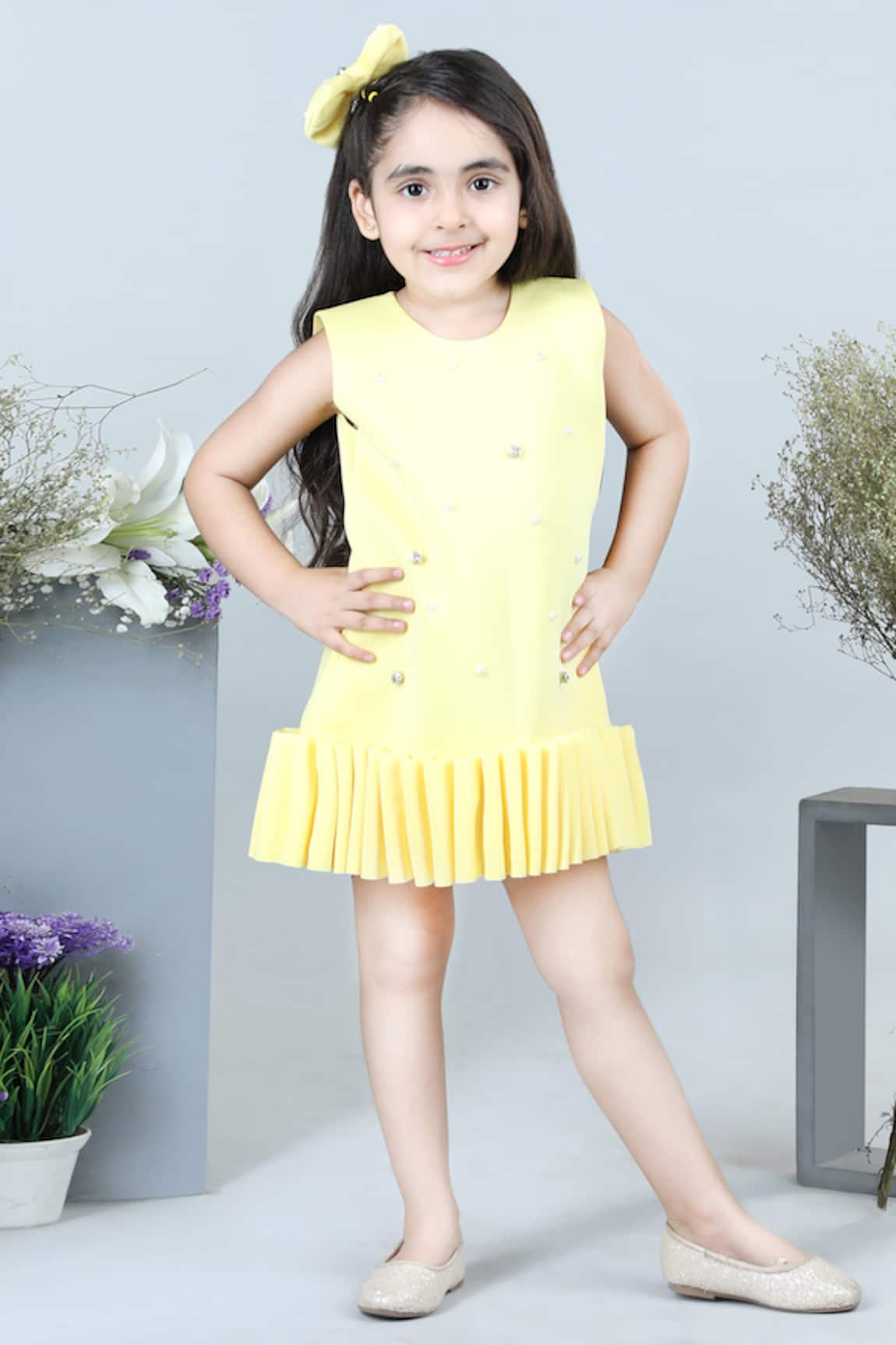 The Little Celebs 3D Ruffle Hem Dress 