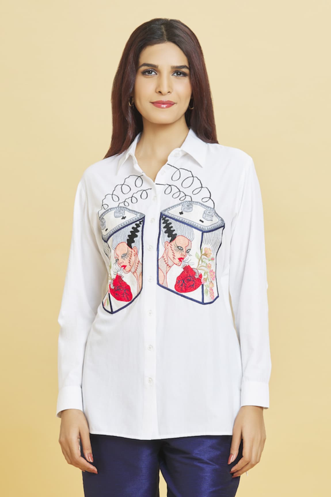 Aiman Love Battery Embroidered Shirt