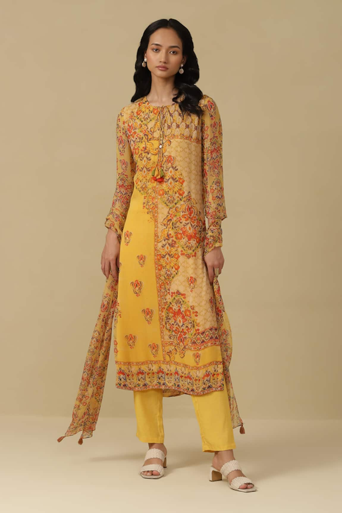 Aarke Ritu Kumar Flower Print Straight Kurta Set