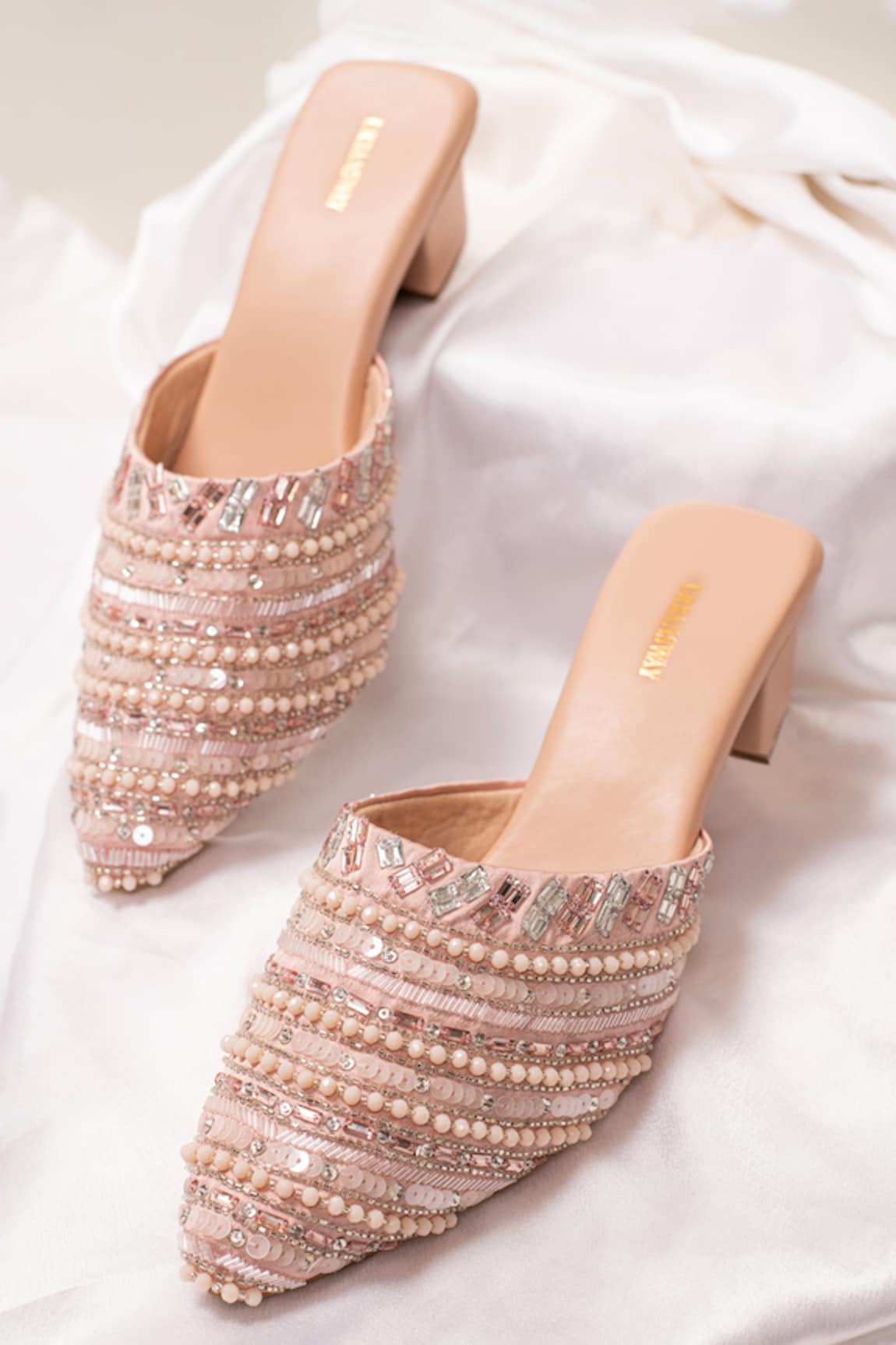 Urbansway Stones & Sequin Work Mules