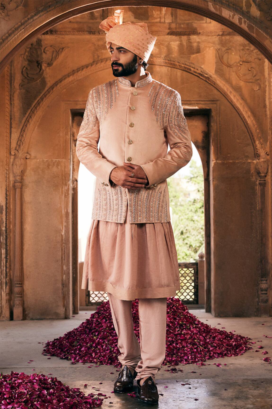 Asuka Sequin Placement Embroidered Bandhgala Anarkali Set