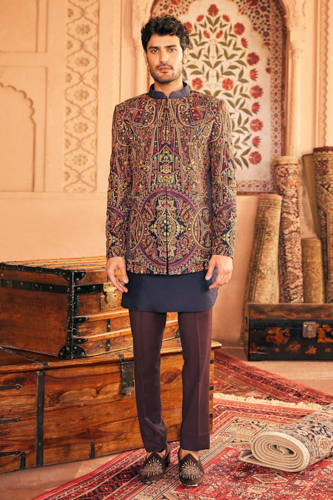 Asuka Sequin Embroidered Bandhgala Pant Set