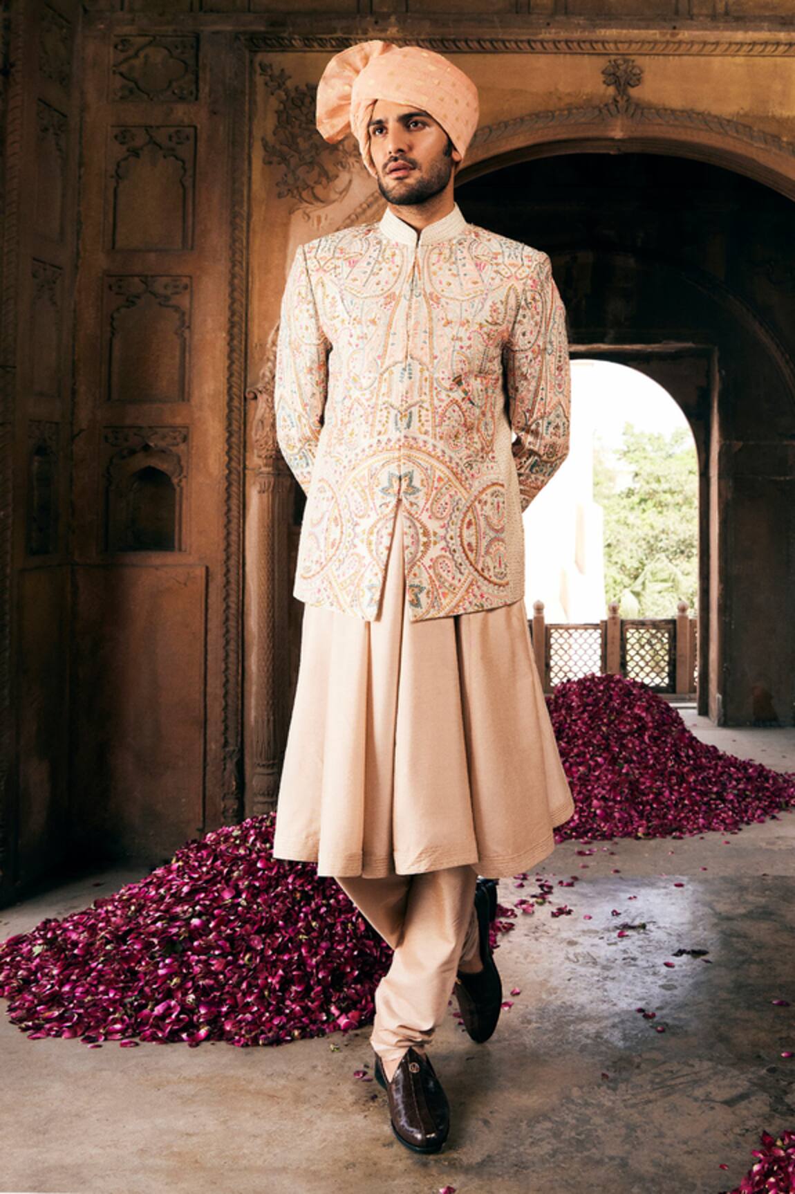 Asuka Hand Embroidered Bandhgala Anarkali Set