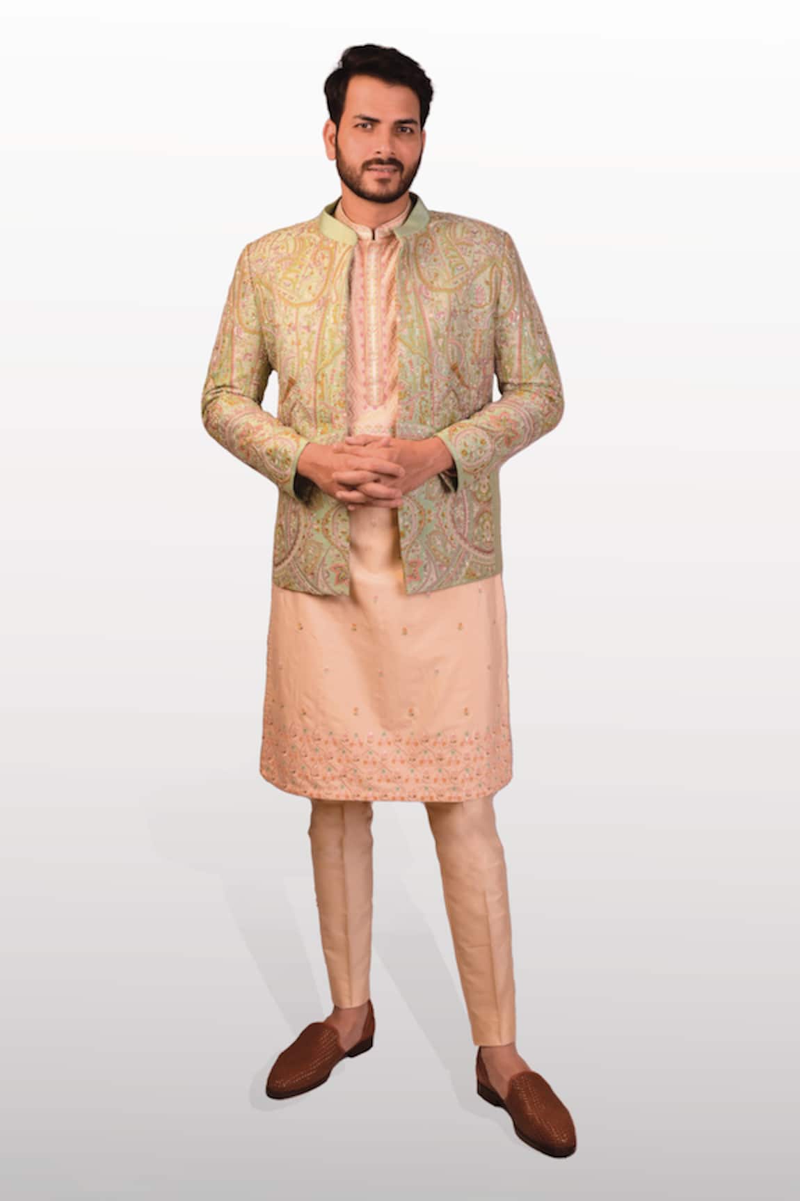 Asuka Resham Thread Embroidered Bandhgala Pant Set