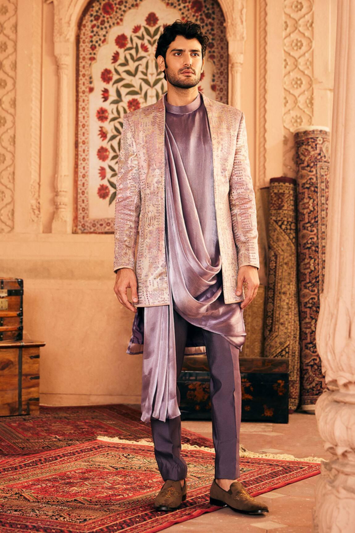 Asuka Resham Embroidered Bandhgala Kurta Set