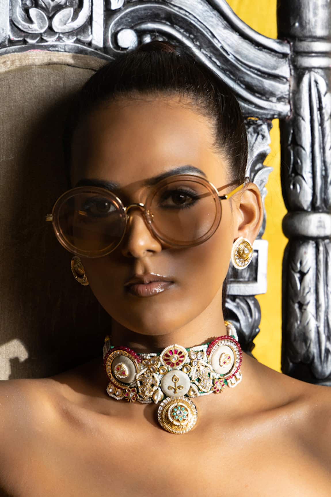 joules by radhika Prestige Pearls Embellished Choker Set