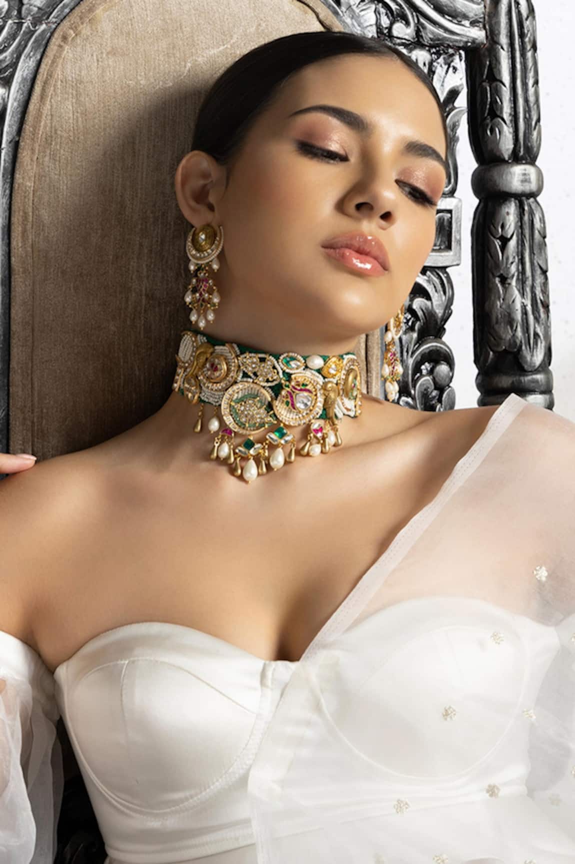 joules by radhika Pearls Embellished Choker Set
