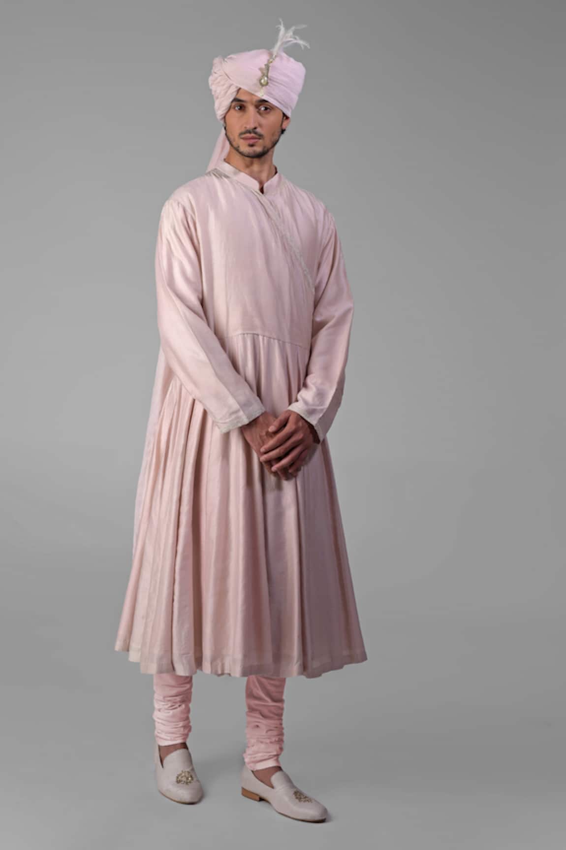 Talking Threads Plain Angarkha Kurta Churidar Set