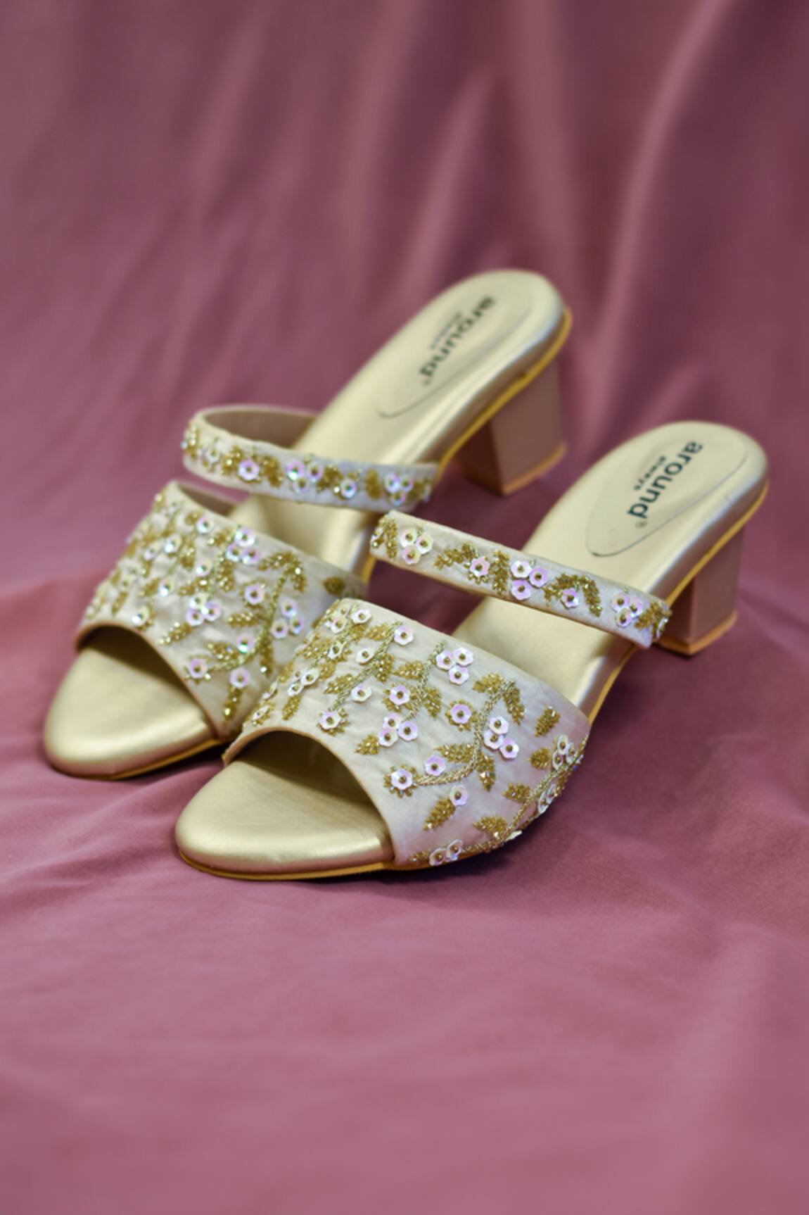 Around Always Asin Light Embroidered Sandal
