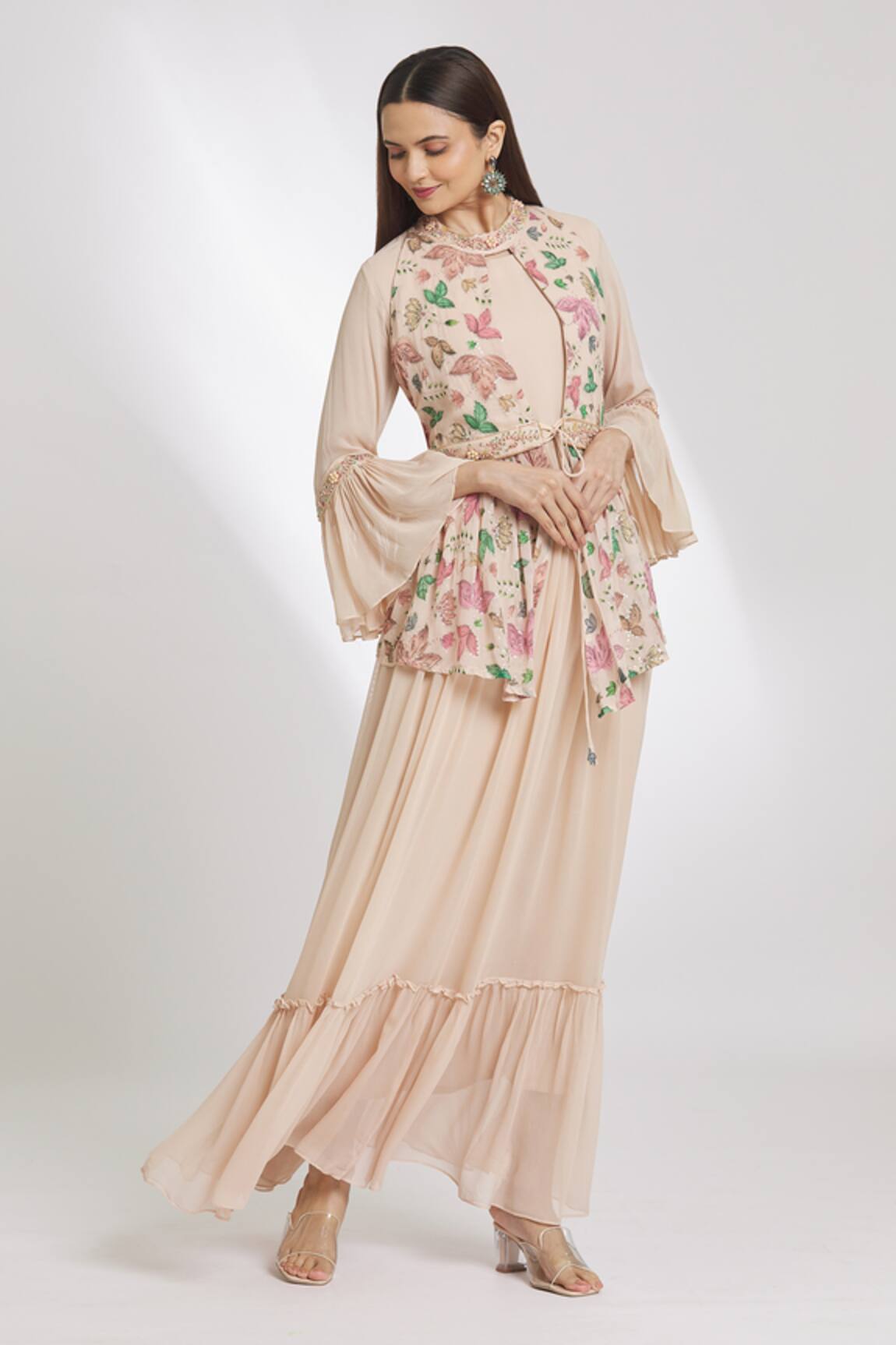 Adara Khan Sequin & Bead Embroidered Anarkali