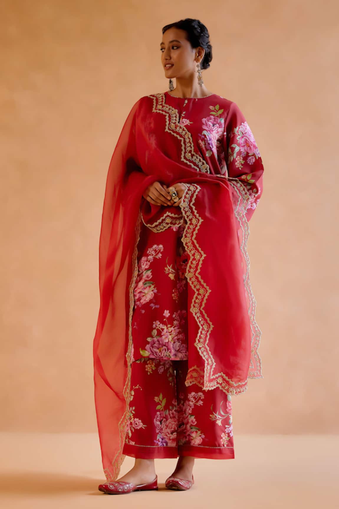 Amisha Kothari Gopika Silk Floral Print Kurta Pant Set