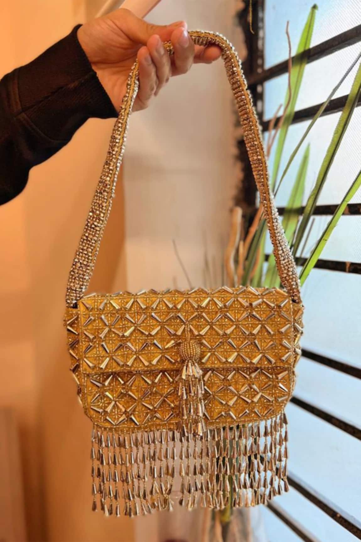 Embellie By G Grasberg Crystal Embellished Bag