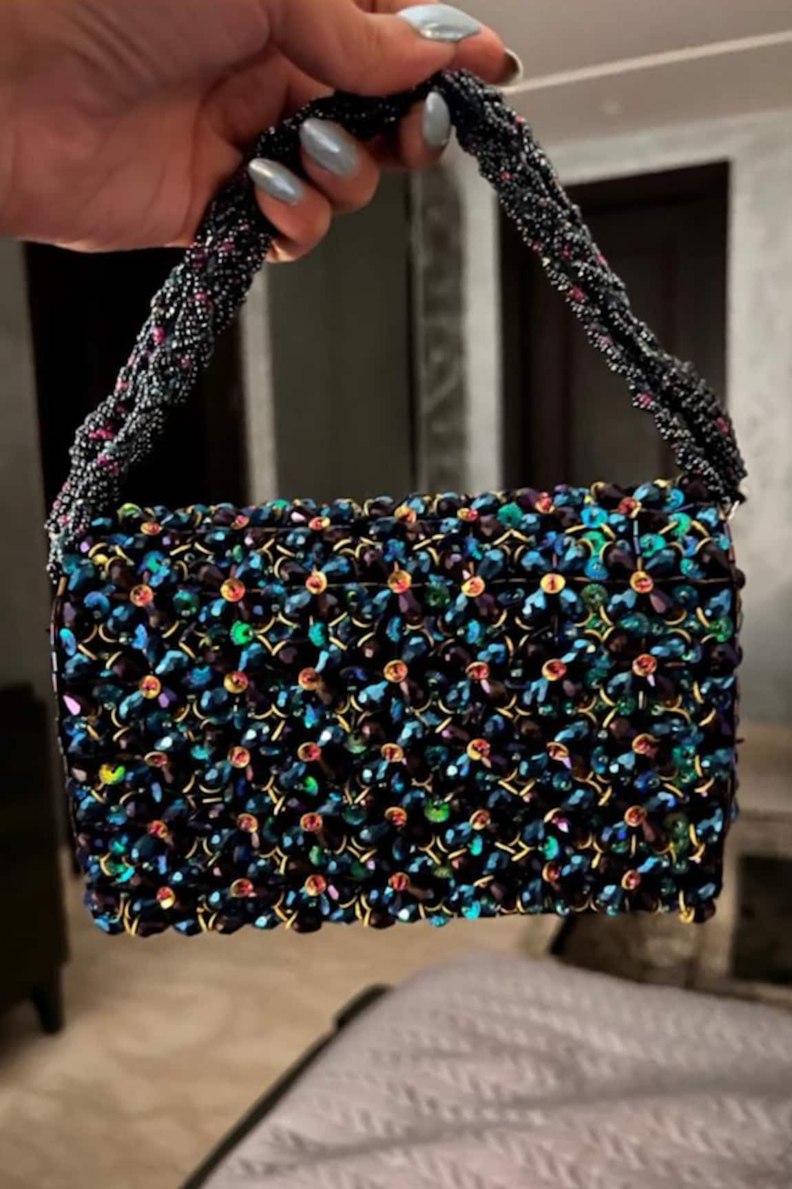 Embellie By G Manhattan Holographic Sequin Embellished Bag