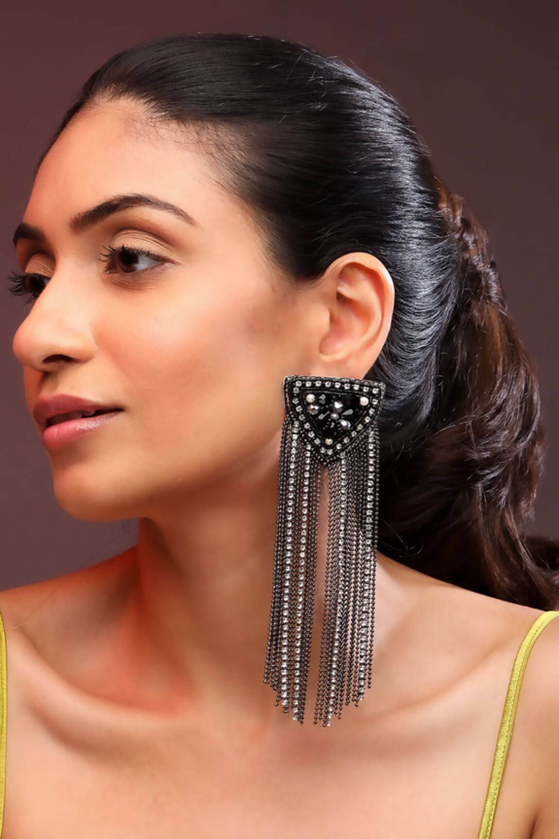 Embellie By G Ace Of Spades Embellished Earrings