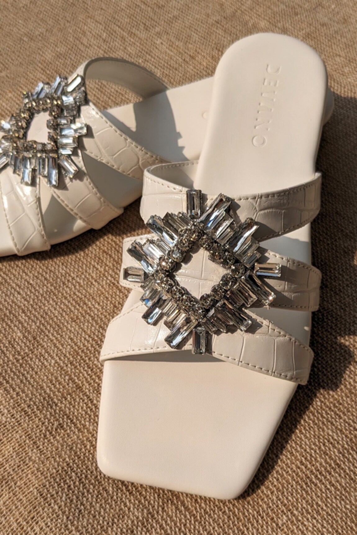 Devano Mia Strap Embellished Sliders