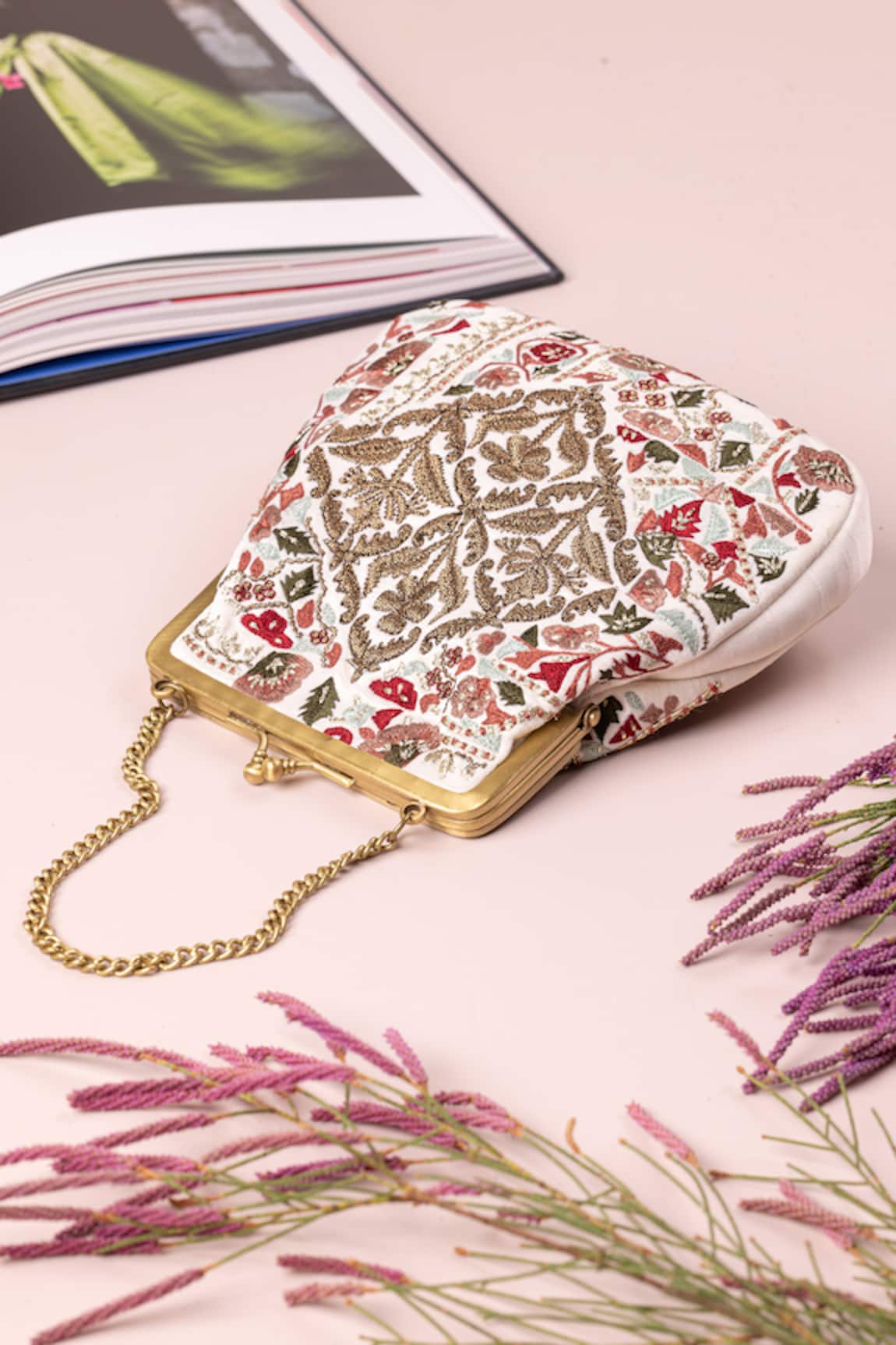 The Leather Garden Kota Embroidered Potli Bag