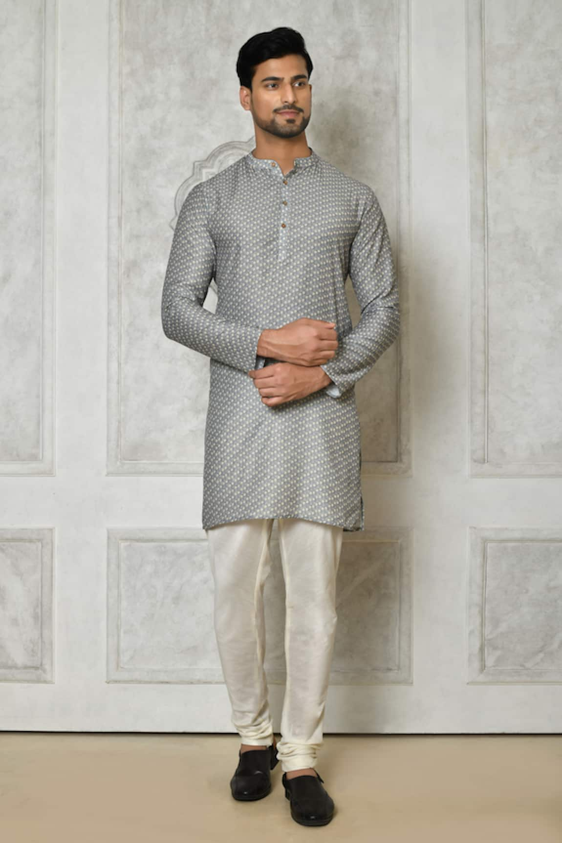 Arihant Rai Sinha Tiny Floral Print Short Kurta