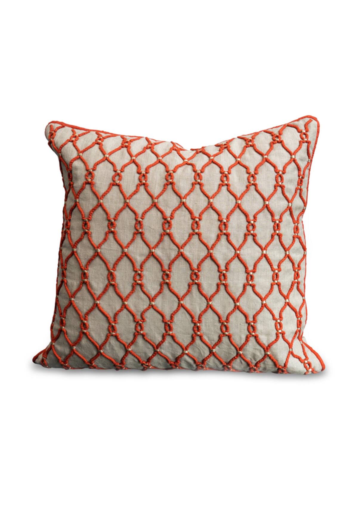 SITTARA WORKZ Dori Jaal Embroidered Cushion