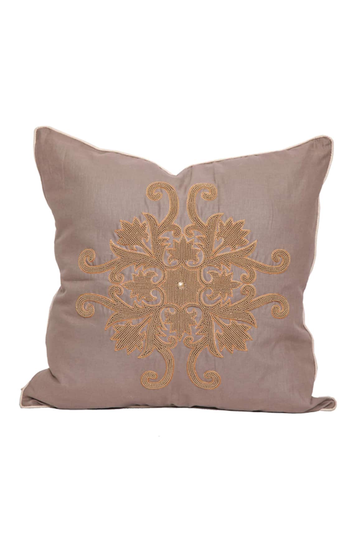 SITTARA WORKZ Emblem Floral Embroidered Cushion