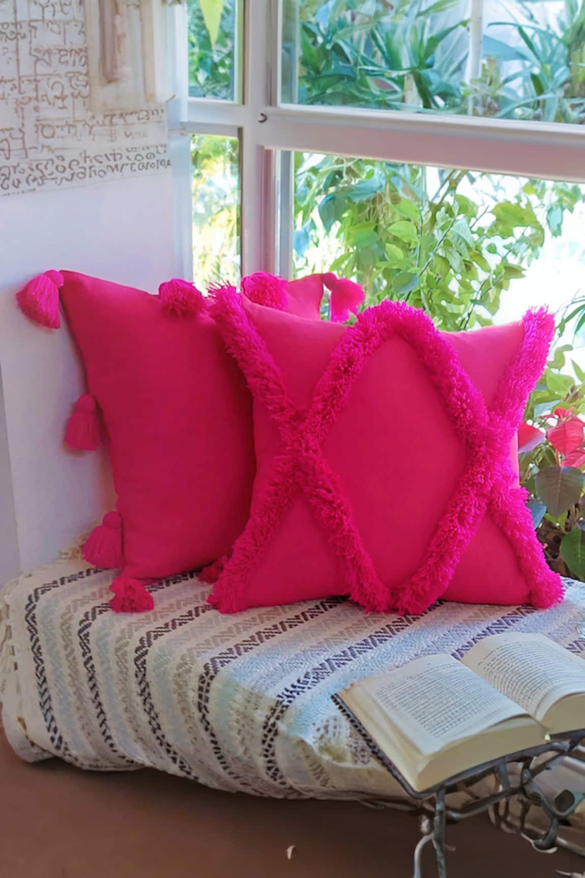 Throwpillow Tufted Fringe Cushion Cover Single Pc