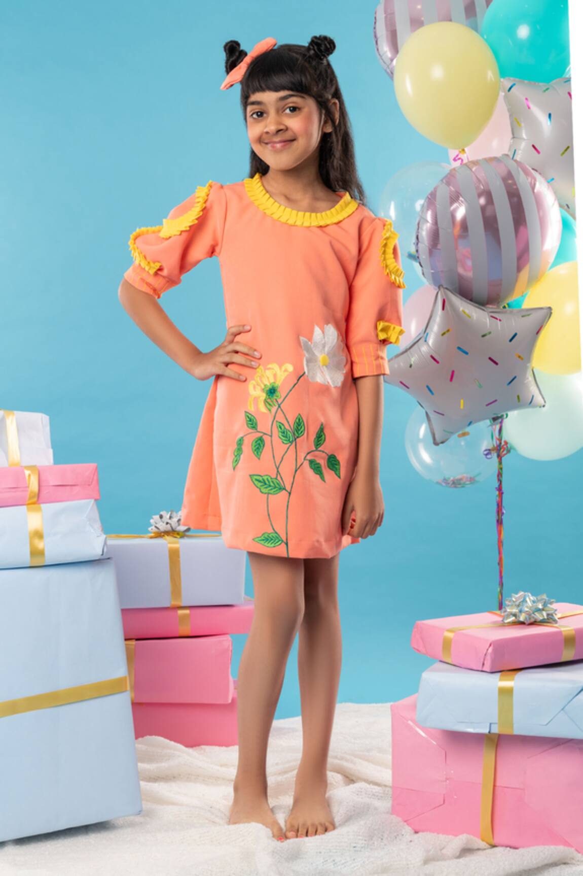 Kirti Agarwal - Pret N Couture Frilly Bloom Embroidered Dress