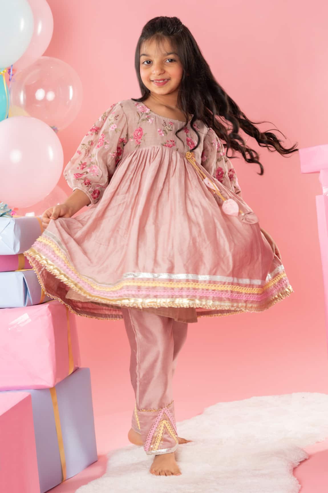 Kirti Agarwal - Pret N Couture Roseate Embroidered Kurti With Pant 