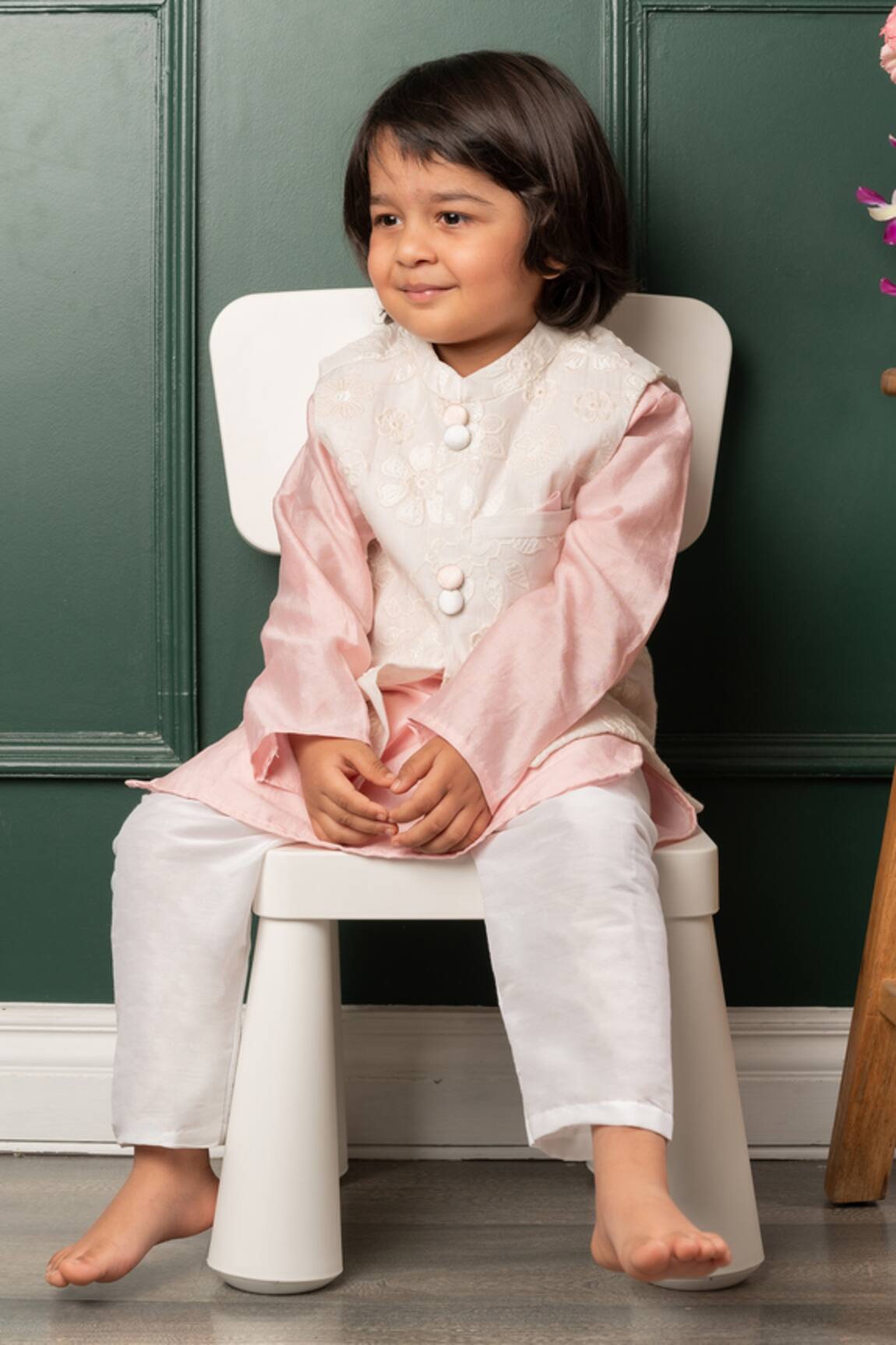 Kirti Agarwal - Pret N Couture Embroidered Bundi Kurta Set