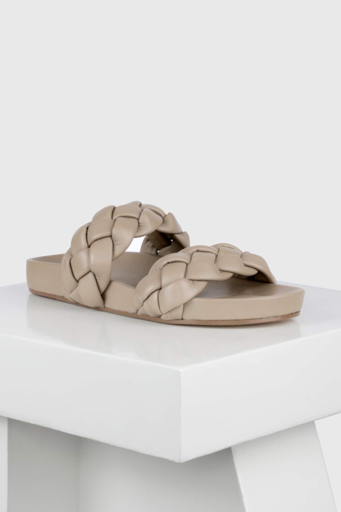 OROH Parla Leather Basket Weave Strap Sliders