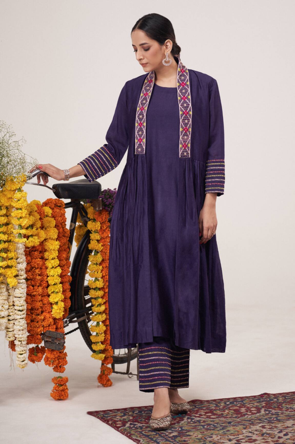 Hirika & Dhruti Resham Embroidered Jacket Pant Set