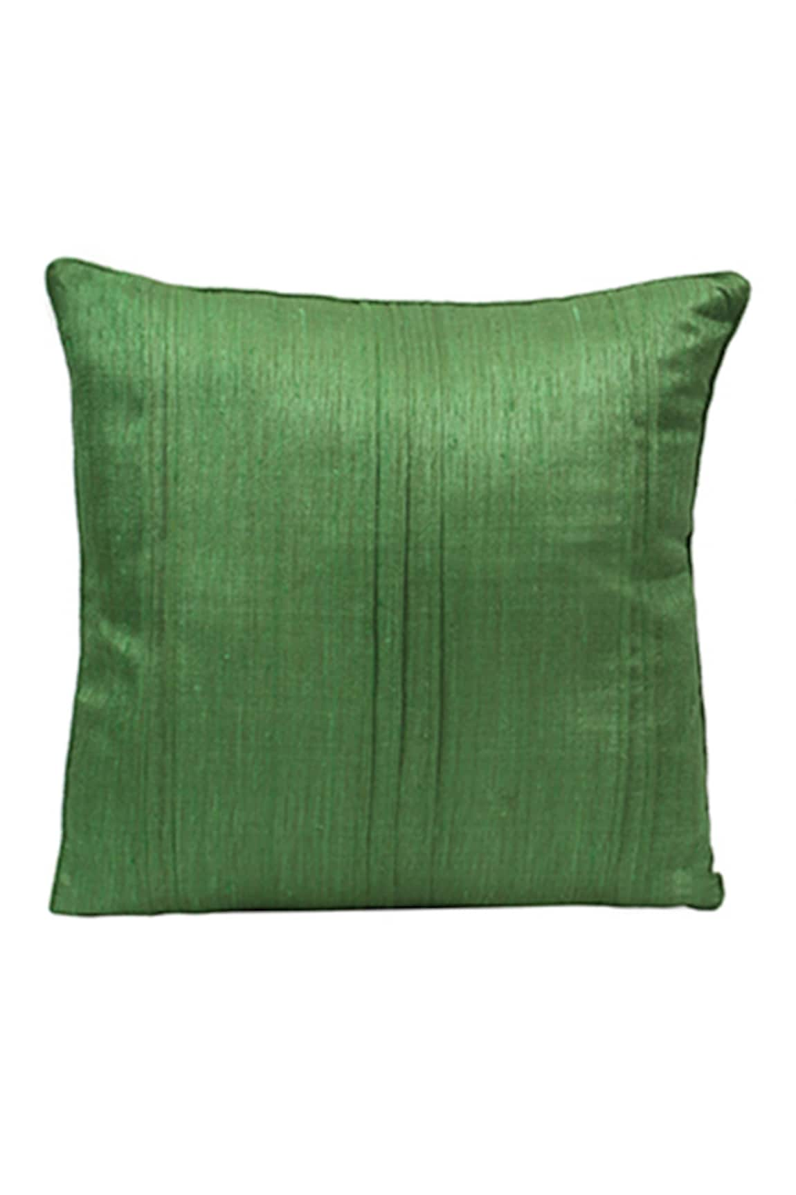 Perenne Design Handloom Silk Square Cushion Cover with Filler