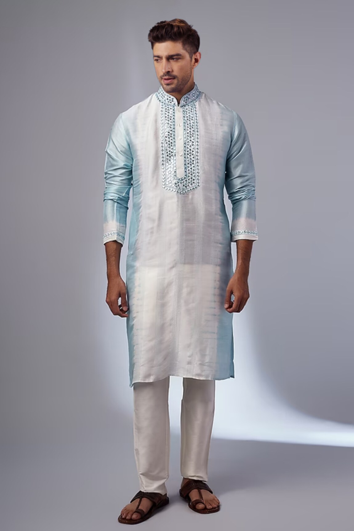 SAMMOHAN CEREMONIAL Mirror Embroidered Straight Kurta & Pant Set