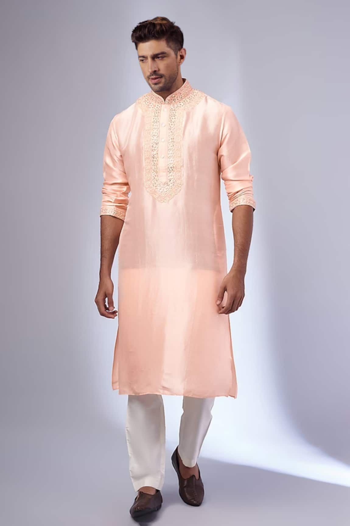 SAMMOHAN CEREMONIAL Pure Silk Embroidered Kurta & Pant Set