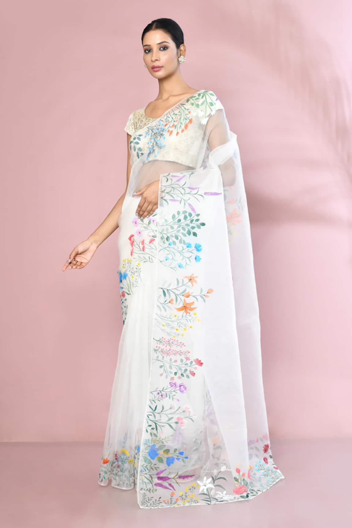 Anaya by Akruthi Floral Hand Painted Saree