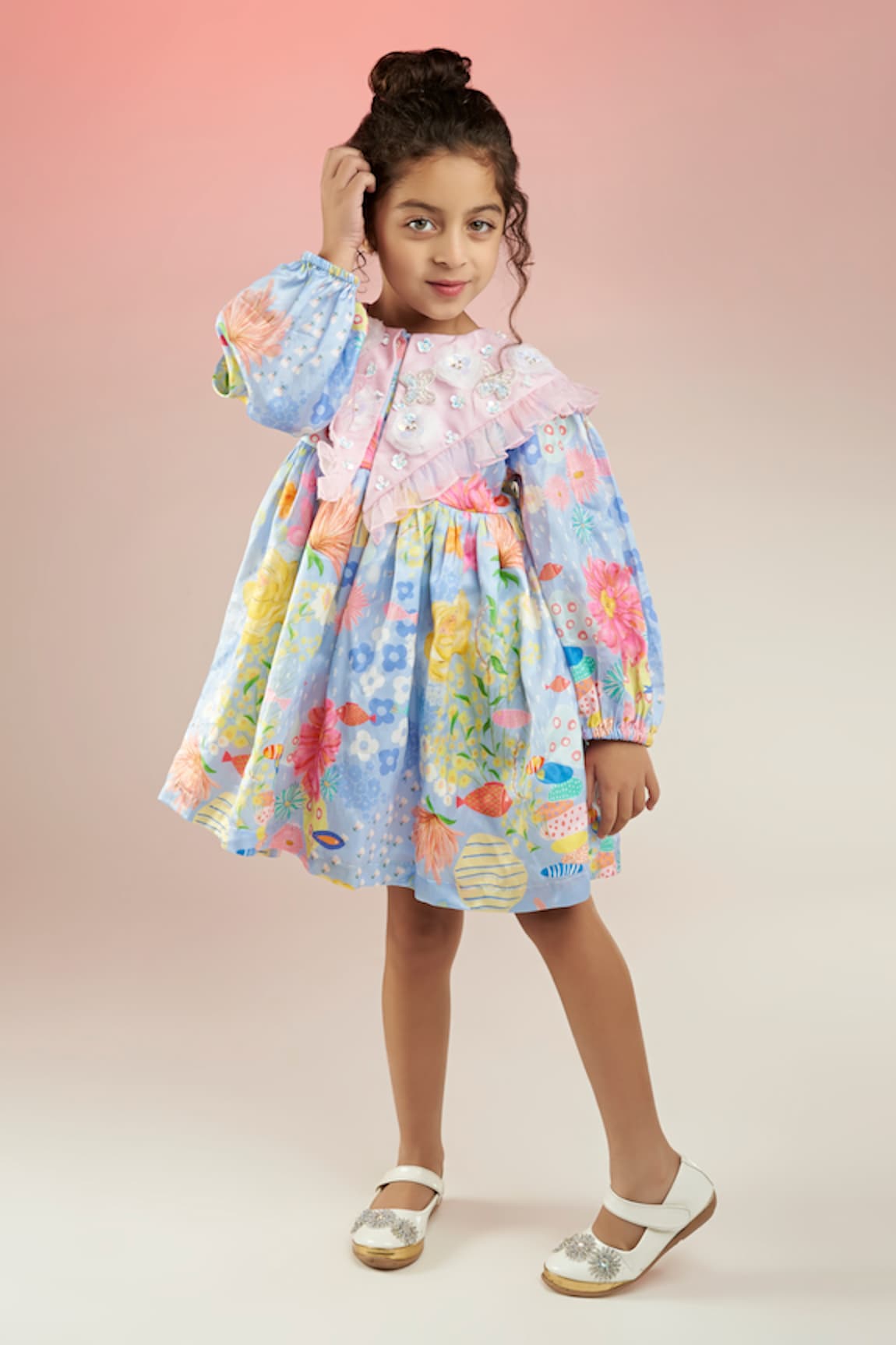 Joey & Pooh Dandy Bloom Embroidered Dress