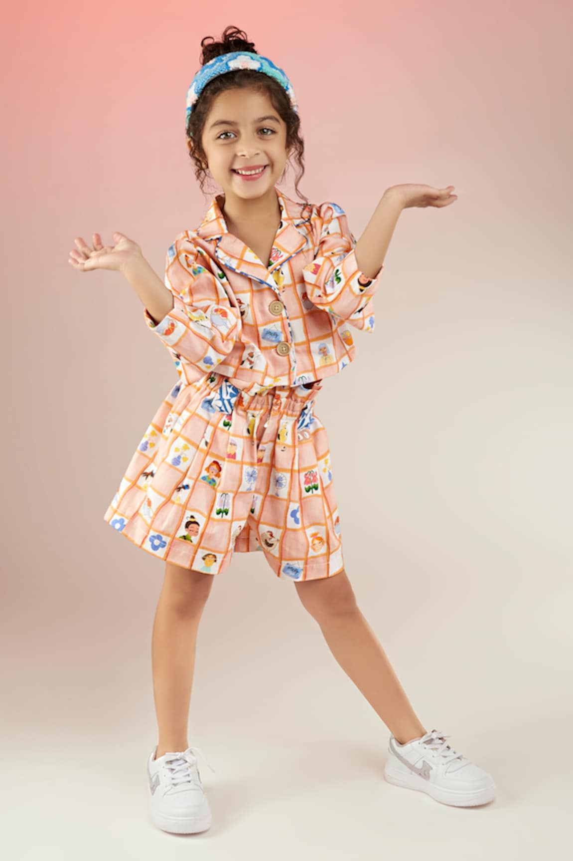 Joey & Pooh Summer Theme Print Jacket With Shorts