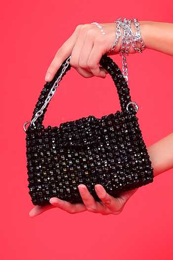 Modarta Pearls & Crystals Mini Shoulder Bag 