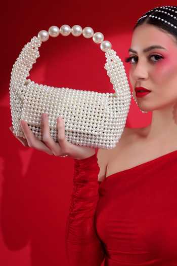Modarta Pearl Embellished Mini HandBag 