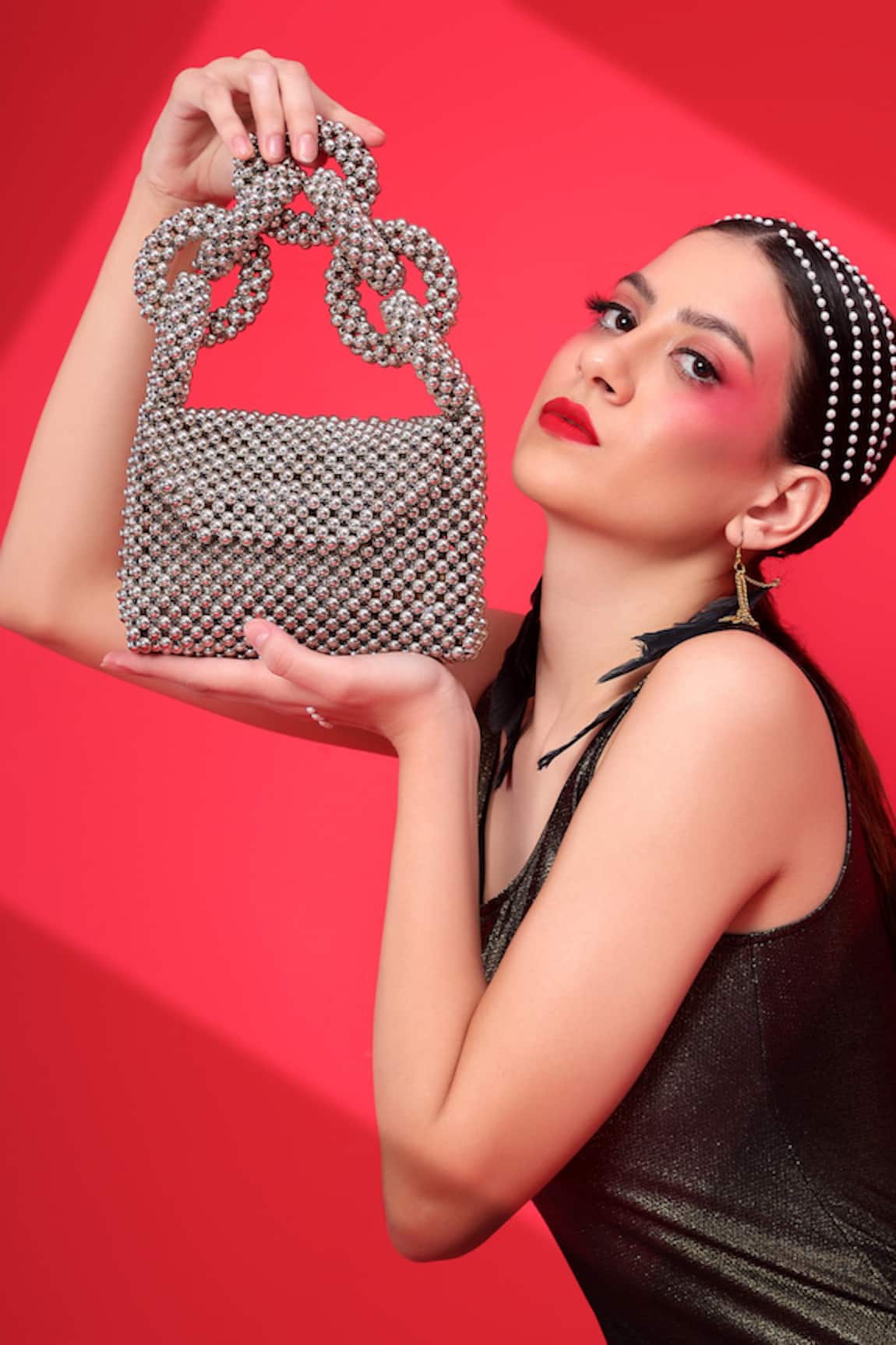 MODARTA Crystal Embellished Handbag