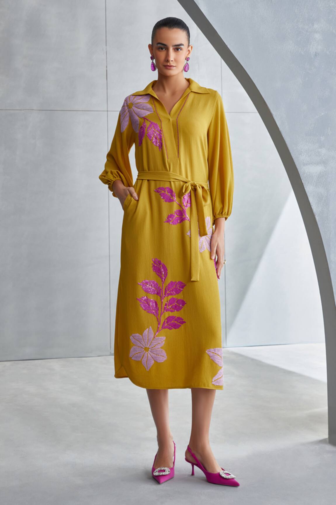 Namrata Joshipura Wild Floral Placement Embellished Dress