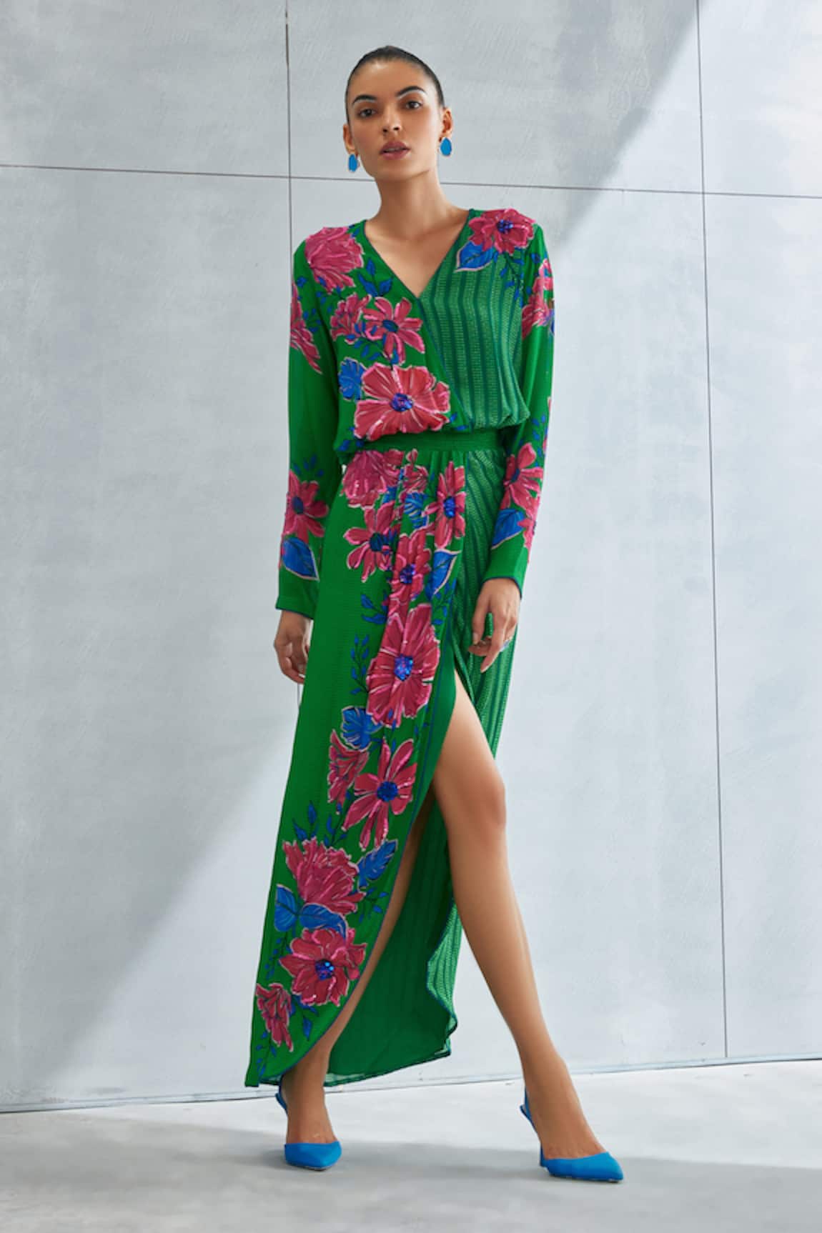 Namrata Joshipura Zinna Overlap Floral Pattern Dress