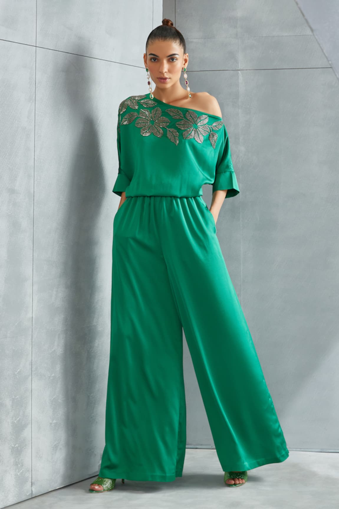 Namrata Joshipura River Leaf Pattern Drop Shoulder Jumpsuit