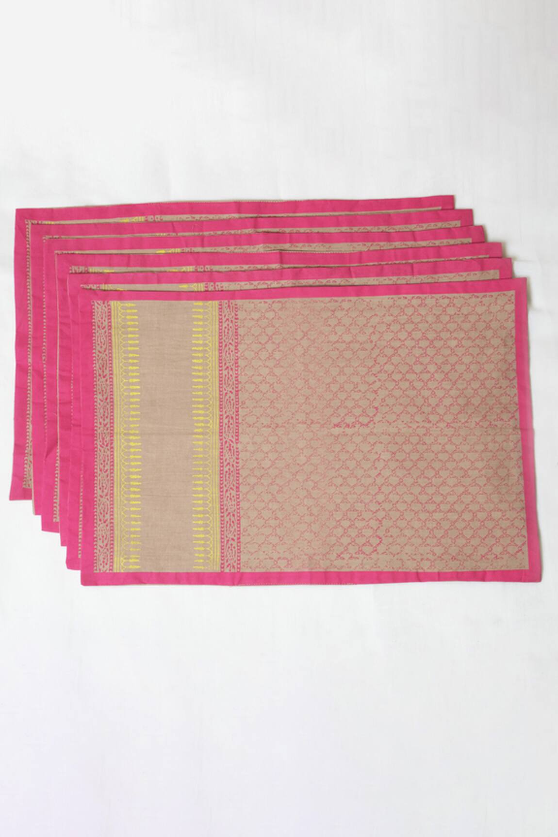 Inheritance India Jaal Hand Block Print Table Mats - Set of 4