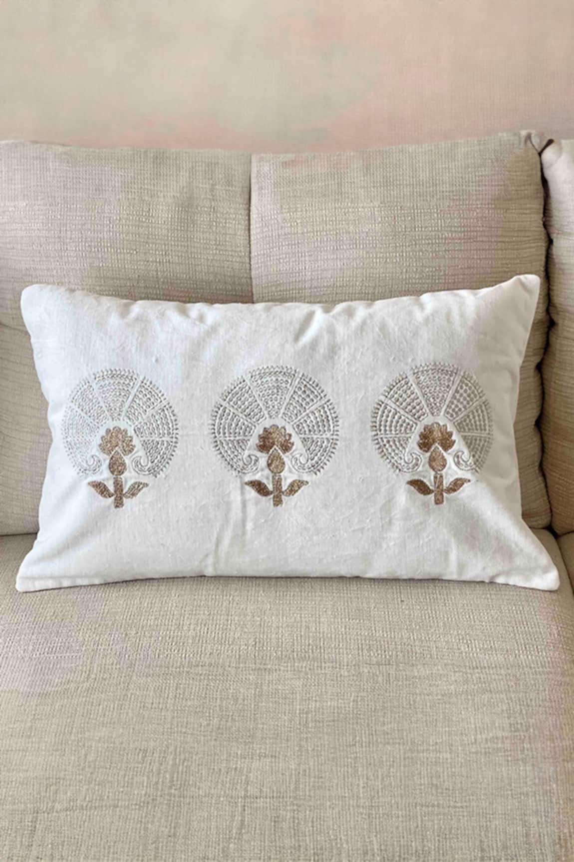 Mason Home Pichola Floral Embroidered Lumbar Cushion Cover