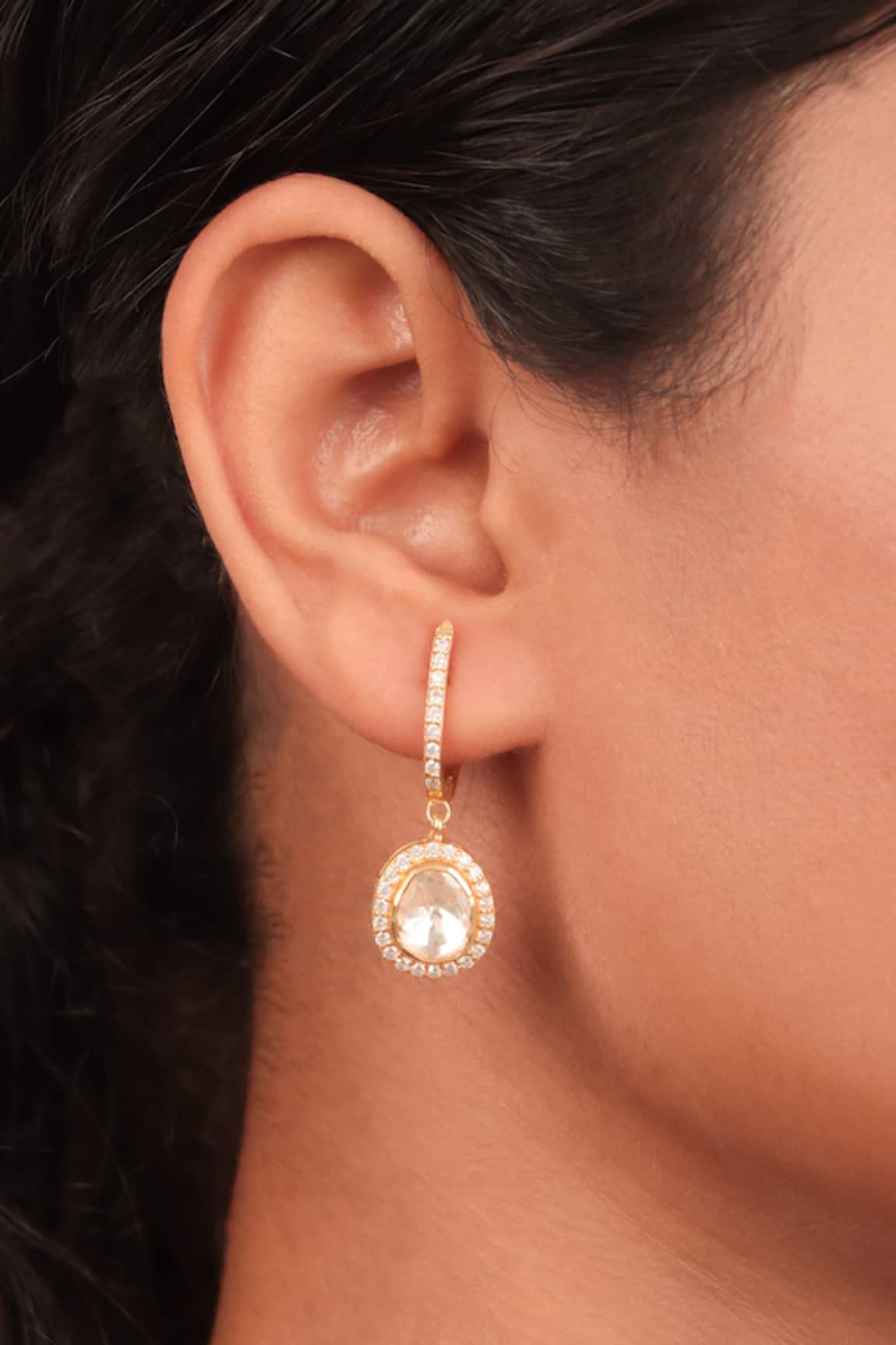 Sica Jewellery Moissanite Polki Embellished Earrings