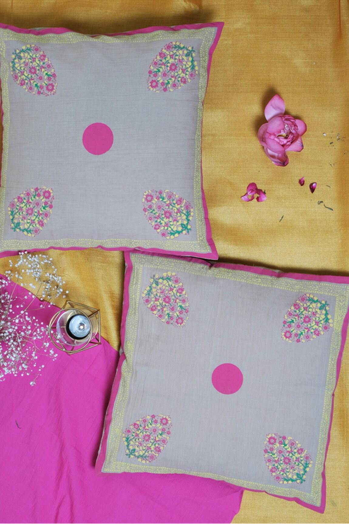 Inheritance India Printed Cotton Cushion Covers - Set of 4