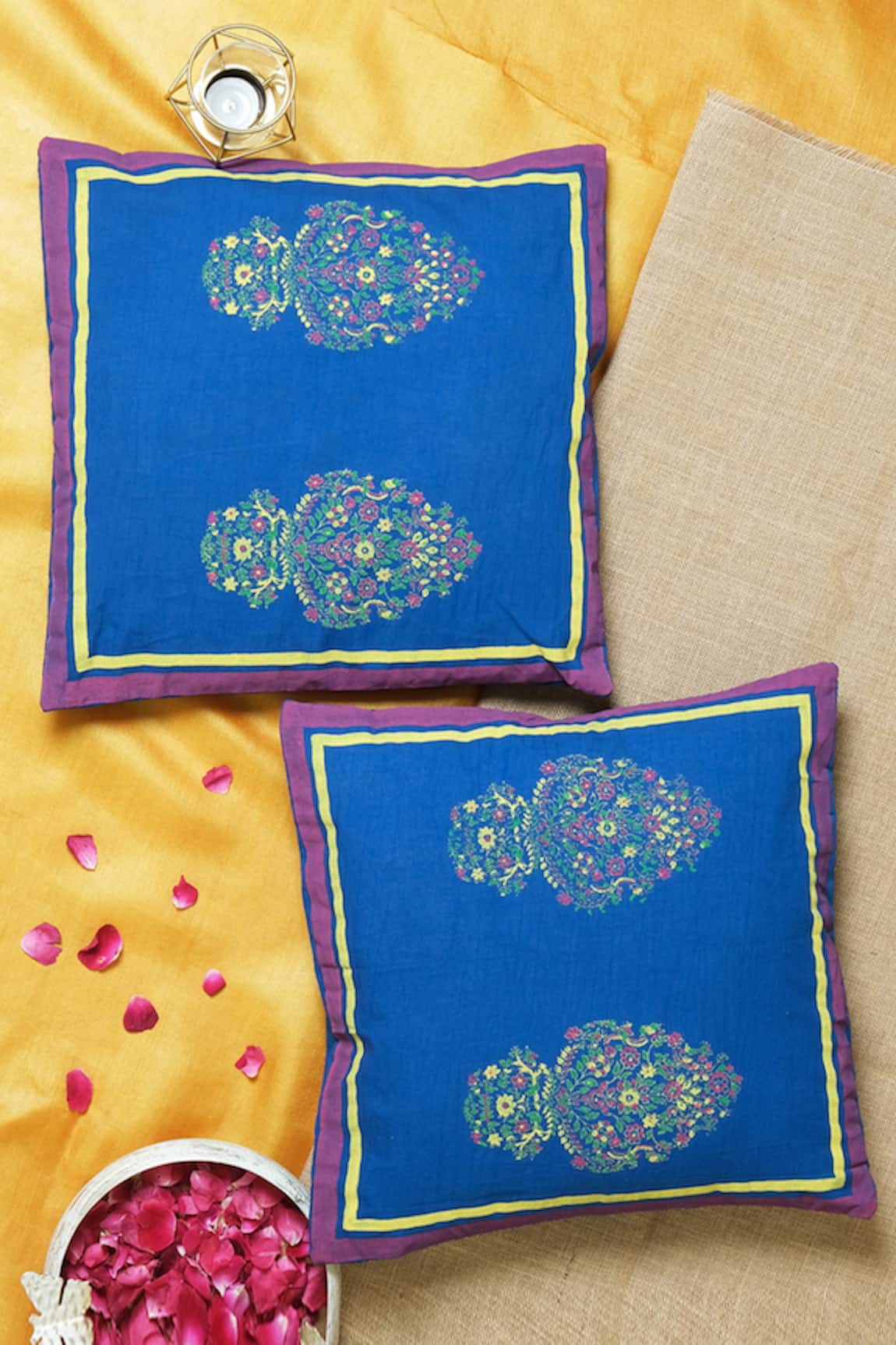 Inheritance India Hand Block Print Cushion Covers - Set of 4