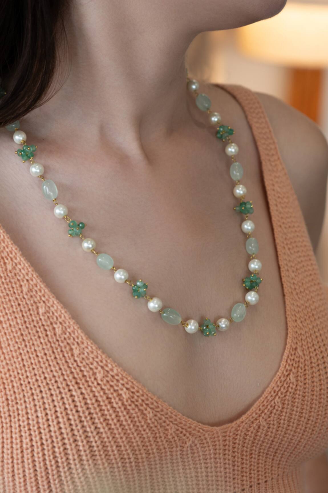 Do Taara Pearls & Natural Stone Embellished Necklace
