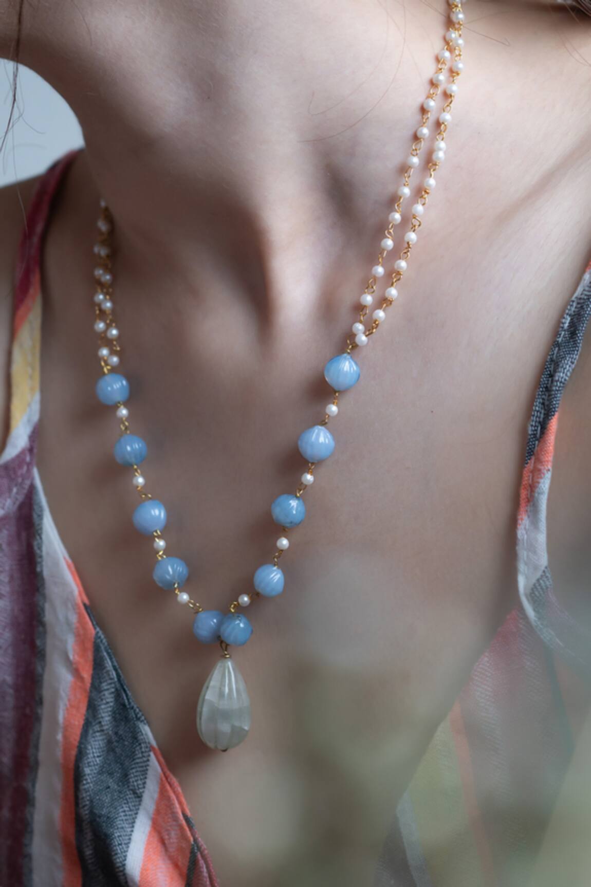 Do Taara Embellished Pearls & Natural Stone Necklace
